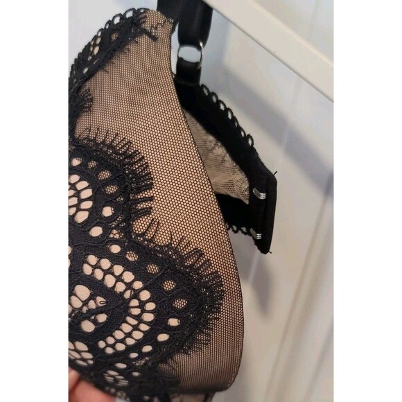 Victoria's Secret Dream Angels Push Up Black Lace Nude Bra 34DD Sexy Lingerie - Picture 10 of 12